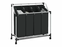 New Clasificador de ropa con 4 bolsas grises Cesto De Ropa