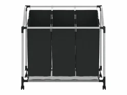 Outlet Clasificador de ropa con 3 bolsas Acero Negro
