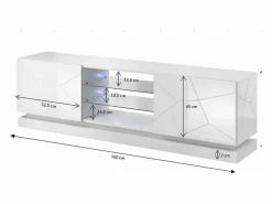 Hot MSO Clost 160 cm LED soporte de TV - Con LEDs Negro