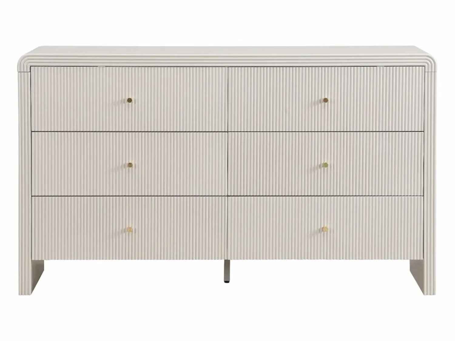 New Vente-unique Cómoda 6 cajones MDF color y dorado - MIRENALO Beige