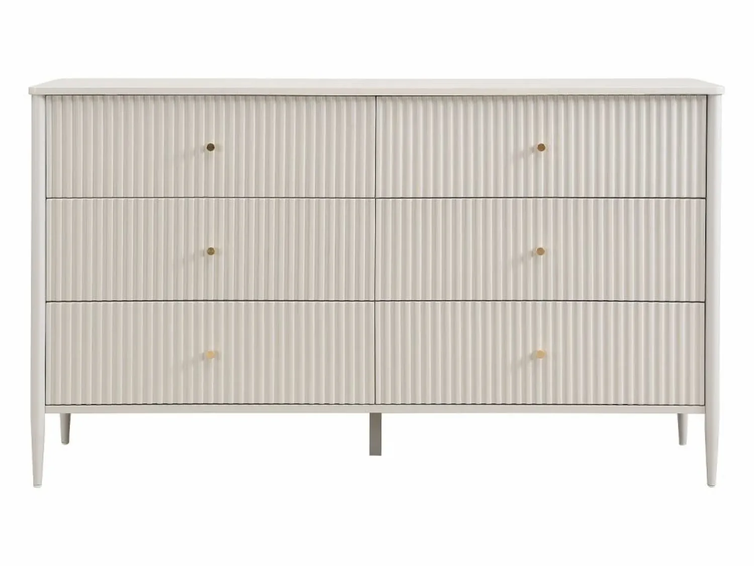 Vente-unique Cómoda 6 cajones MDF color y dorado - CALITARO