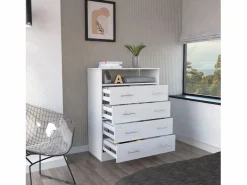 TuHome Cómoda 4 Cajones Perú con Amplio Almacenamiento