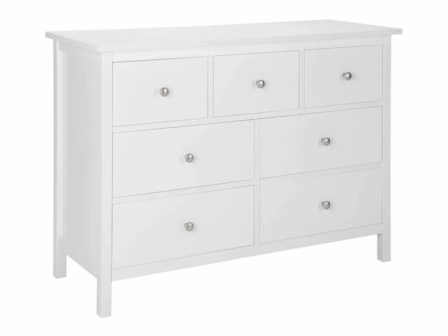 Best Vente-unique Cómoda ALBANE de 7 cajones en pino macizo y MDF Blanco