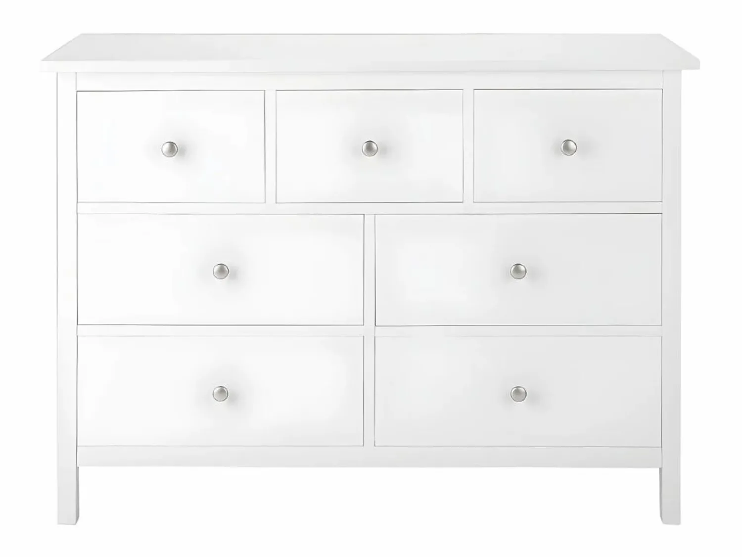Best Vente-unique Cómoda ALBANE de 7 cajones en pino macizo y MDF Blanco