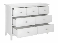 Best Vente-unique Cómoda ALBANE de 7 cajones en pino macizo y MDF Blanco