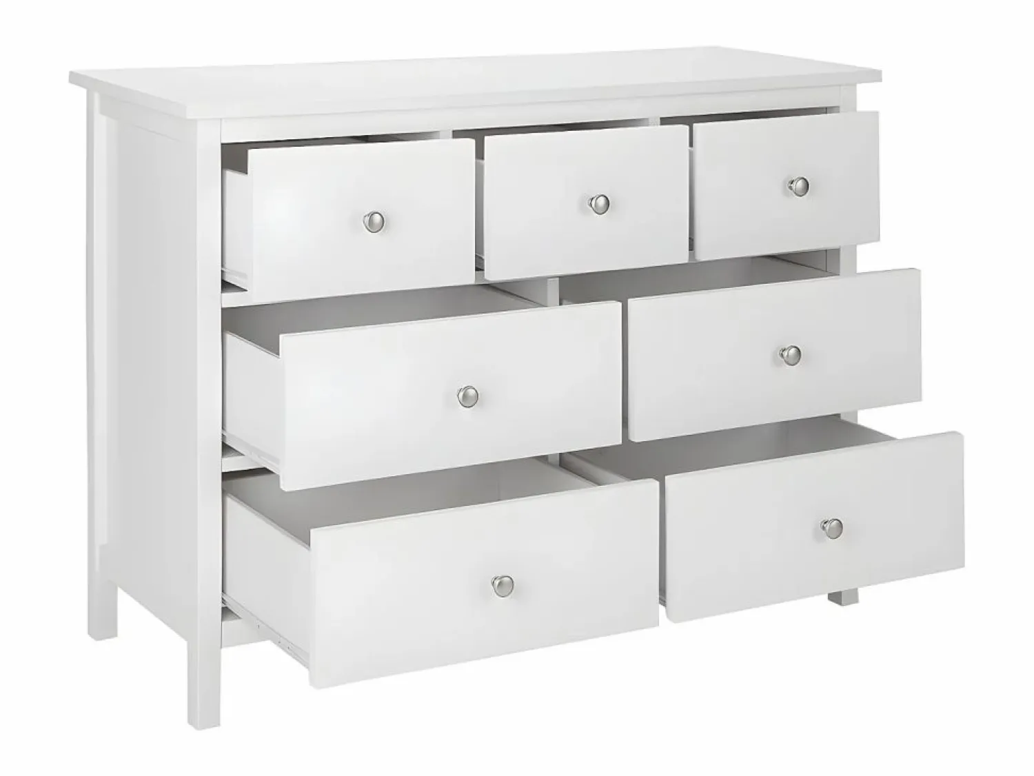 Best Vente-unique Cómoda ALBANE de 7 cajones en pino macizo y MDF Blanco