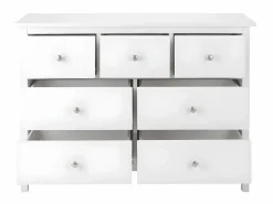 Best Vente-unique Cómoda ALBANE de 7 cajones en pino macizo y MDF Blanco