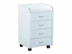 Best ebuy24 Cómoda archivadora de oficina con ruedas Prosar, 4 cajones color . Blanco