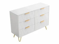 Cómoda, armario con 6 cajones,100 x 34 x 73 cm, aparador para salón, elegante estilo escandinavo, color