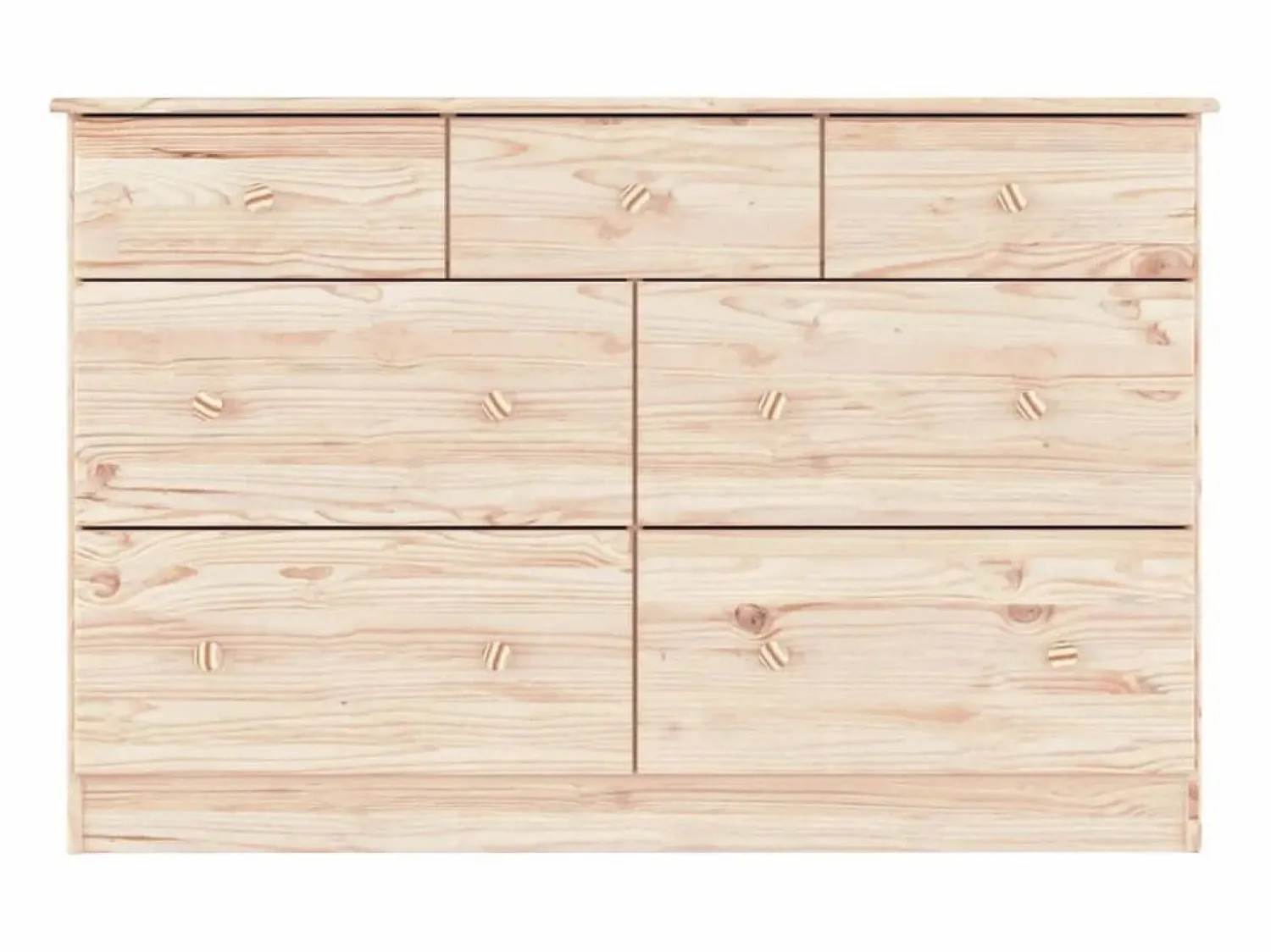 Discount vidaxl Cómoda cajonera ALTA madera maciza pino 112x35x73 cm Color natural claro
