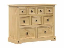 Hot vidaxl Cómoda cajonera Corona madera maciza de pino 101x45x82 cm Color natural claro