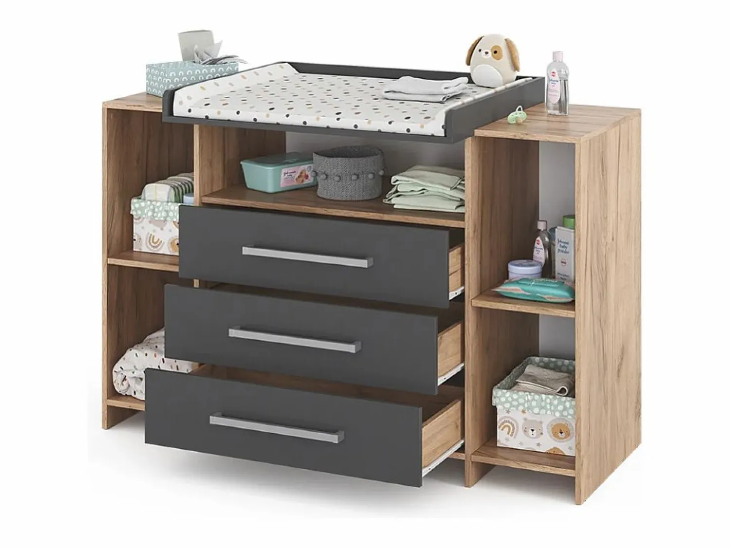 Sale Vicco Cómoda cambiador antracita/sonoma 143x70x100 oskar Gris antracita
