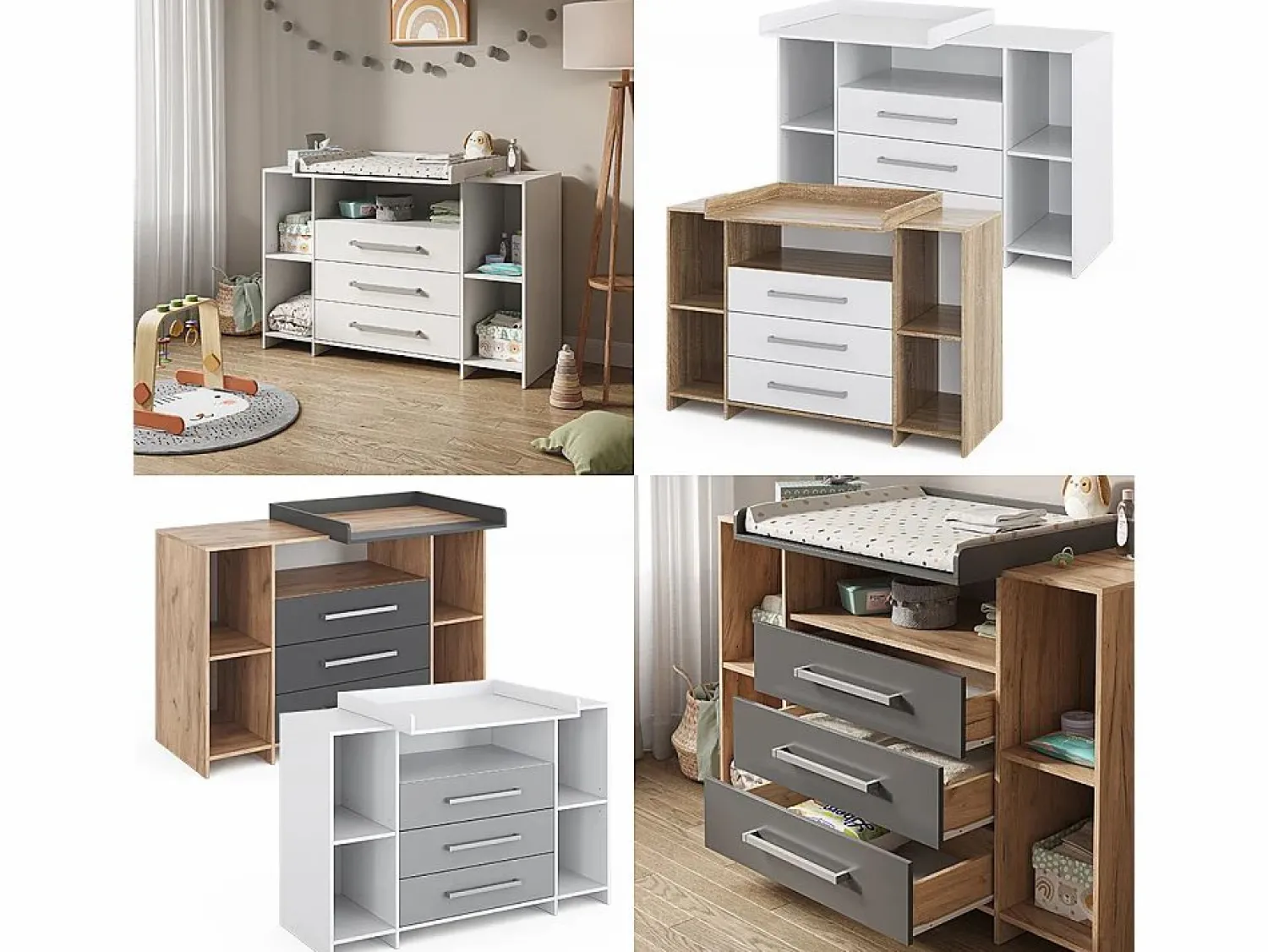 Sale Vicco Cómoda cambiador antracita/sonoma 143x70x100 oskar Gris antracita
