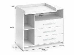 Sale Vicco Cómoda cambiador 113x53x100 oskar Blanco
