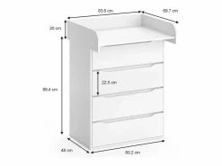 Vicco Cómoda cambiador 83.6x69.7x117 ruben