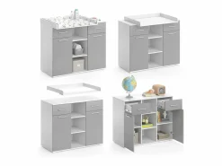 Outlet Vicco Cómoda cambiador 113x70x109 leonie Gris