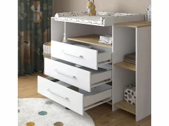 Vicco Cómoda cambiador roble blanco/dorado 143.2x53.1x93 oskar