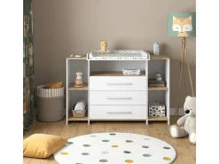 Vicco Cómoda cambiador roble blanco/dorado 143.2x53.1x93 oskar