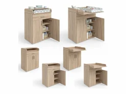 Cómoda cambiador sonoma 75x50x100 lena Mueble De Bebé
