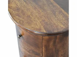 Cómoda Chestnut Drum con 3 cajones