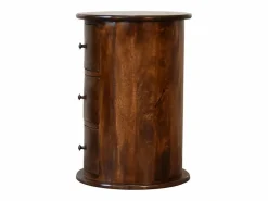 Cómoda Chestnut Drum con 3 cajones