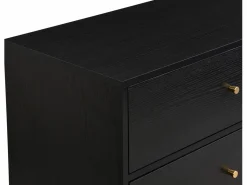 Discount Vente-unique Cómoda con 6 cajones de MDF y metal en color negro y dorado - MILAVIA Negro / Dorado