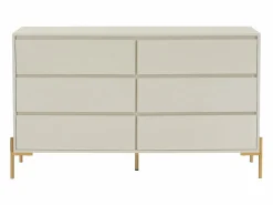Vente-unique Cómoda con 6 cajones de MDF y metal en color y dorado - KORASA de Pascal Morabito