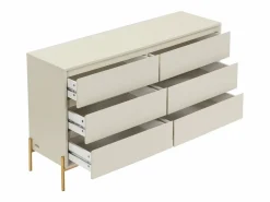 Vente-unique Cómoda con 6 cajones de MDF y metal en color y dorado - KORASA de Pascal Morabito