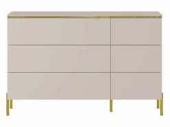 New Vente-unique Cómoda con 6 cajones en y dorado - VUKIA de Pascal Morabito Beige