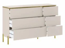 New Vente-unique Cómoda con 6 cajones en y dorado - VUKIA de Pascal Morabito Beige