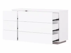 Sale Vente-unique Cómoda con 6 cajones en color blanco y topo NAPOLI Topo / Blanco
