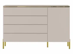 Clearance Vente-unique Cómoda con 4 cajones y 1 armario y dorado - VUKIA de Pascal Morabito Beige
