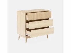Sweeek Cómoda con efecto madera, 3 cajones madera clara