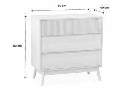Sweeek Cómoda con efecto madera, 3 cajones madera clara