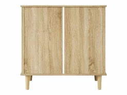 Sale Cómoda de 4 cajones con cajones de ratán y patas de madera maciza, para dormitorio, salón, 80x80x40cm Cómoda