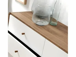 Calicosy Cómoda de 6 Cajones Efecto Madera y Blanco - ALBURA