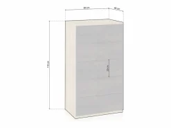 Sale Cómoda de 5 cajones formato vertical en roble canadian y óxido 60x110 cm Akari Roble Canadian - Óxido Cómoda