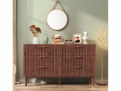 Cómoda de 6 cajones, mueble de dormitorio, mueble de almacenaje, adecuada para dormitorio o salón, madera, 100 x 34 x 73 cm