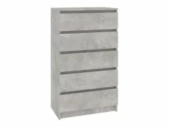 Cómoda de madera contrachapada hormigón 60x36x103 cm ES80741