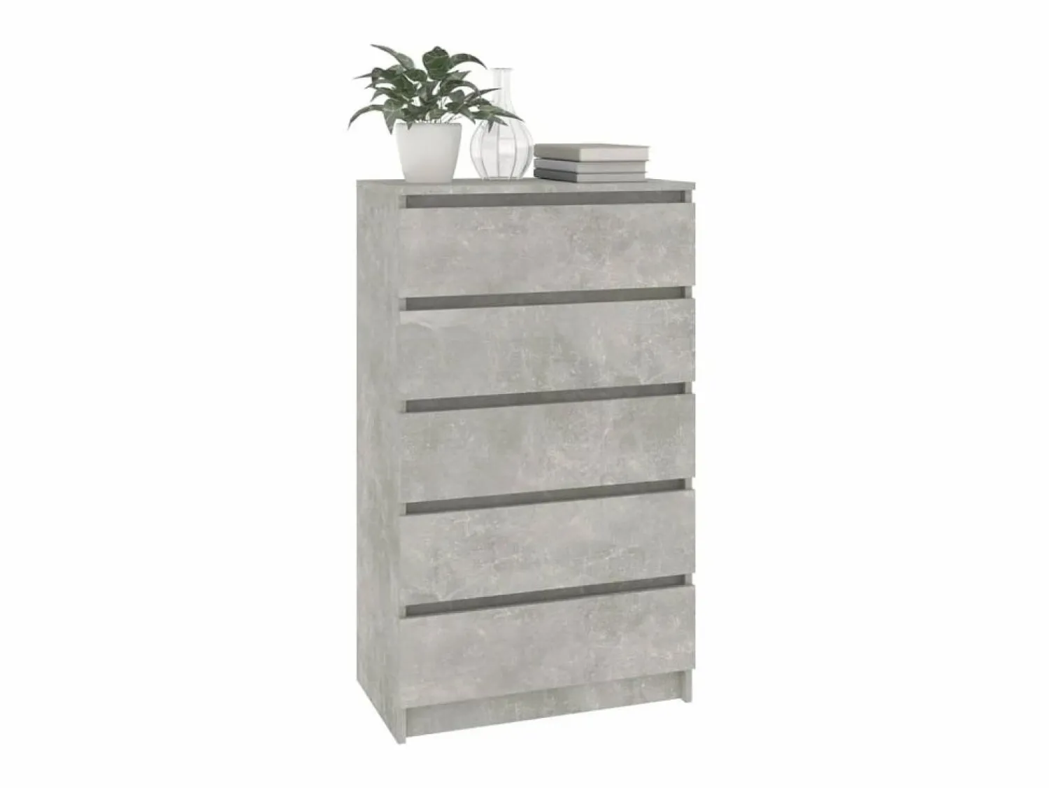 Cómoda de madera contrachapada hormigón 60x36x103 cm ES80741