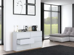 Best SELSEY Cómoda de seis cajones - 138 cm - - MALWA Blanco