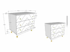 Outlet Vipack Cómoda Funy de 3 cajones en madera blanca satinada Blanco