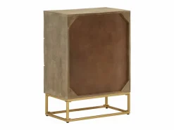Best vidaxl Cómoda madera maciza de mango y hierro 55x30x76 cm Color natural claro