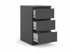 Clearance Cómoda Nada baja y estrecha de 3 cajones color mate. Cajonera De Escritorio