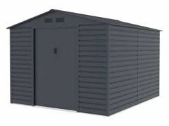 New Cobertizo de jardín de acero galvanizado antracita 8,94 m² ADELMO Caseta De Jardín