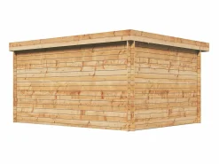 EXPERTLAND Cobertizo de jardín de madera tratada con autoclave y techo plano 13m² esp. 28 mm CORALIO