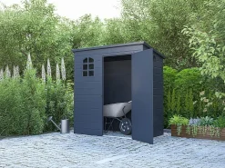 Outlet EXPERTLAND Cobertizo de jardín de resina antracita 2,09 m² - NERIO Gris antracita