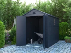 Clearance Cobertizo de jardín de resina antracita - 5,32 m² CESIO Caseta De Jardín