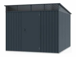 Clearance EXPERTLAND Cobertizo de jardín metálico en acero galvanizado 6,6 m² - CLAFTON Gris antracita