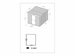 Clearance EXPERTLAND Cobertizo de jardín metálico en acero galvanizado 6,6 m² - CLAFTON Gris antracita